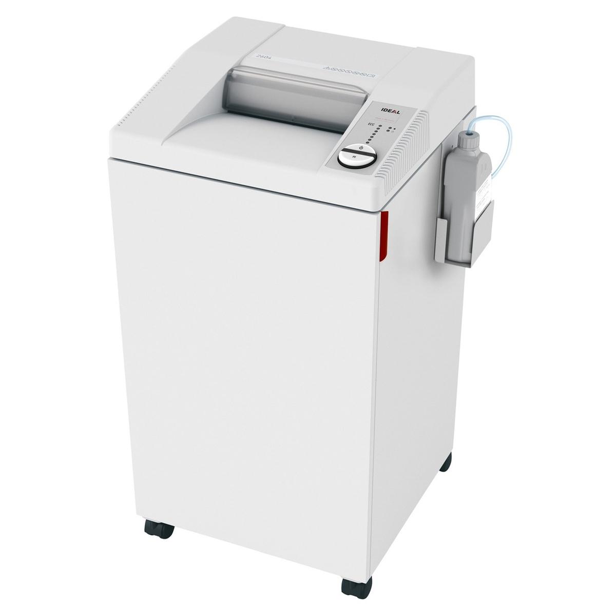 Destructeur de documents très confidentiels P5 Coupe croisée 2604 CC 2 x 15 mm équipé d'un huileur automatique IDEAL — Base