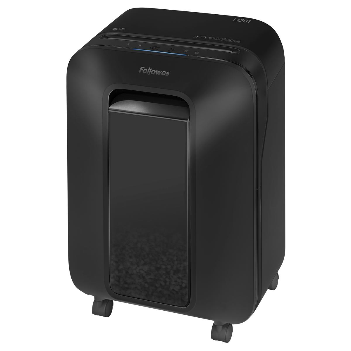 Destructeur de documents très confidentiels P5 Coupe croisée Powershred LX201 2 x 12 mm noir FELLOWES — Base