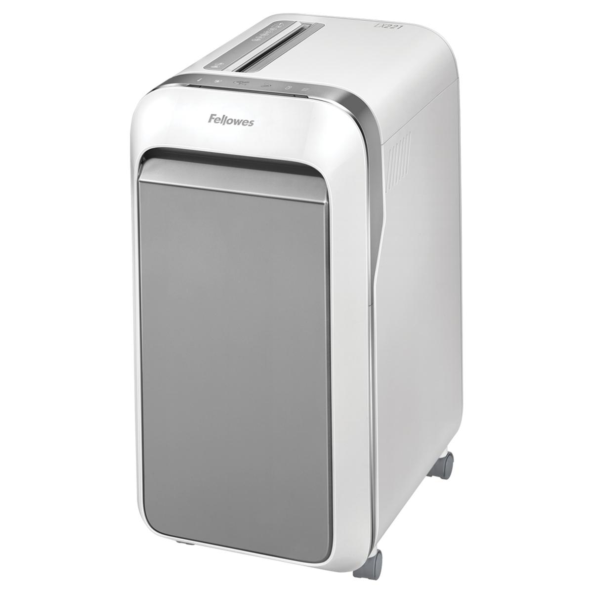 Destructeur de documents très confidentiels P5 Coupe croisée Powershred LX221 2 x 12 mm blanc FELLOWES — Base