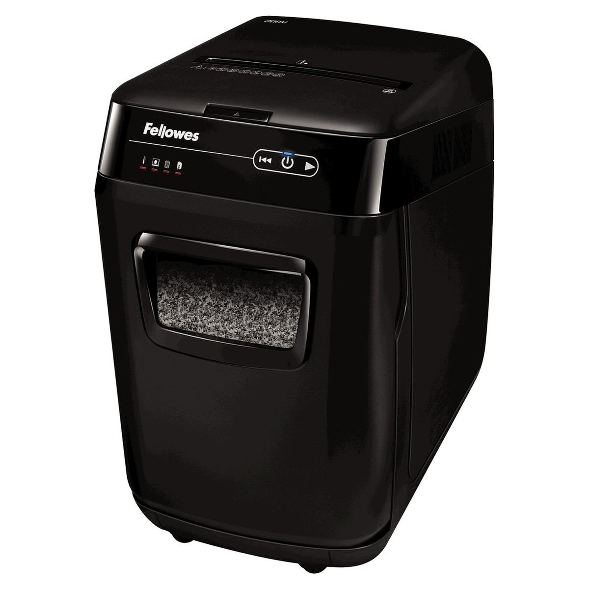 Destructeur de documents très confidentiels P5 Coupe croisée Insertion papier automatique AutoMax 200M 2 x 14 mm avec insertion papier automatique FELLOWES — Base