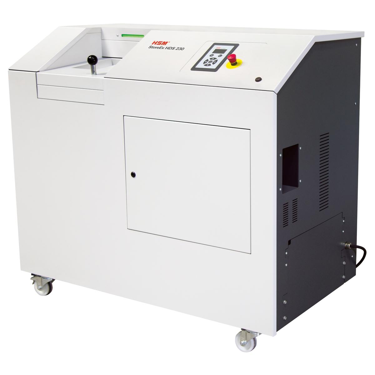 Destructeur de médias Destructeur de médias StoreEx HDS 230 - 20 x 40-50 mm avec tiroir à déchets HSM — Base