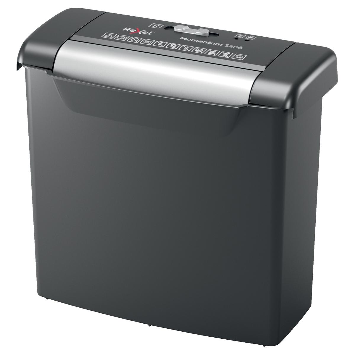 Destructeur de documents P2 Coupe droite Momentum S206 6 mm REXEL — Base