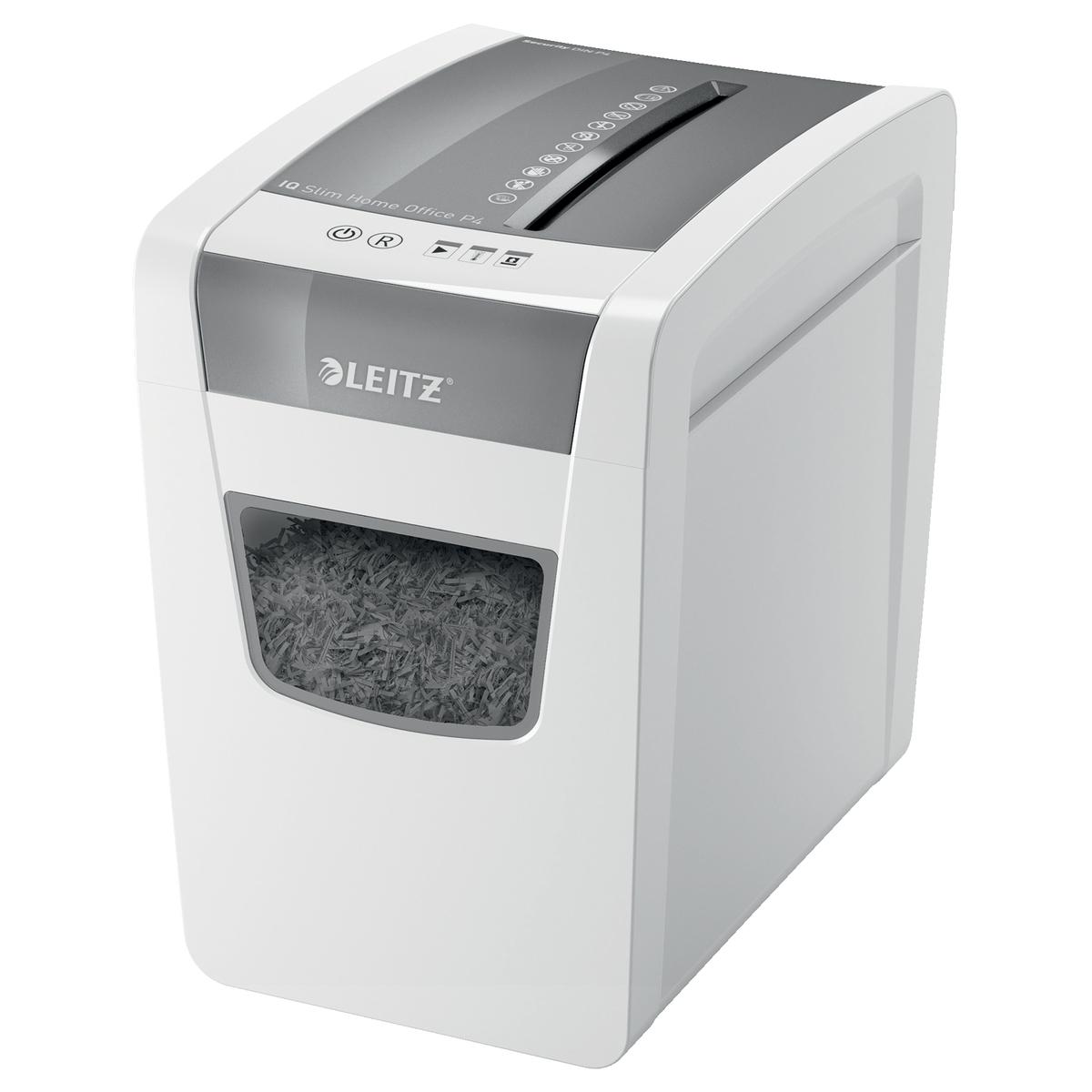 Destructeur de documents confidentiels P4 Coupe croisée IQ Slim Home Office 4 x 28 mm LEITZ — Base