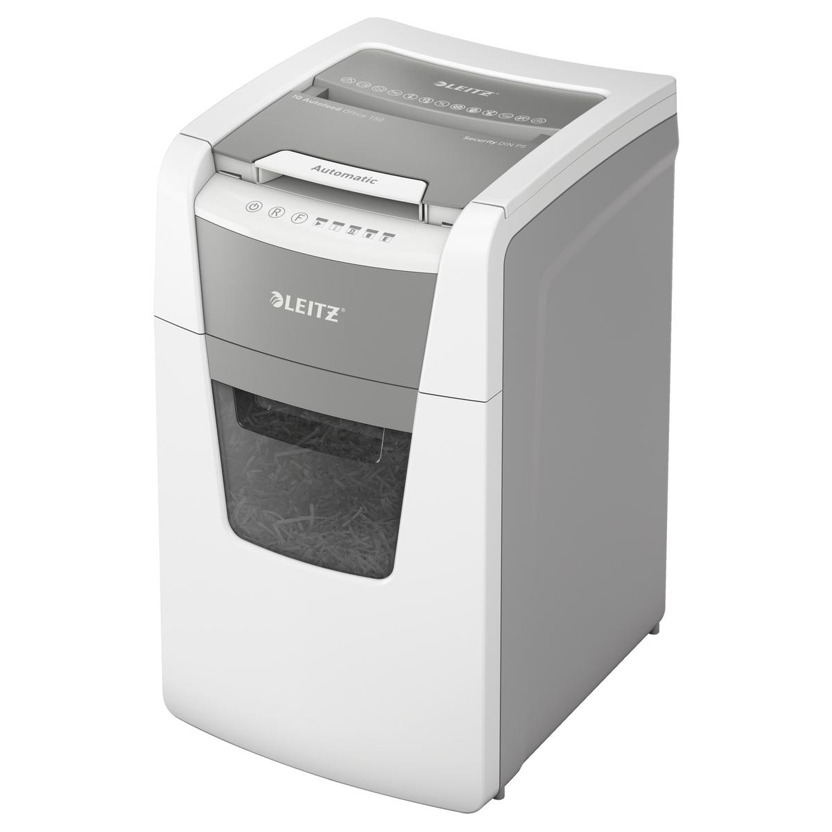 Destructeur de documents très confidentiels P5 Coupe croisée Insertion papier automatique IQ Autofeed+ 150 2 x 15 mm avec insertion papier automatique LEITZ — Base