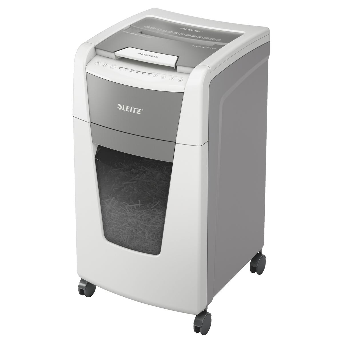 Destructeur de documents très confidentiels P5 Coupe croisée Insertion papier automatique IQ Autofeed+ 300 2 x 15 mm avec insertion papier automatique LEITZ — Base