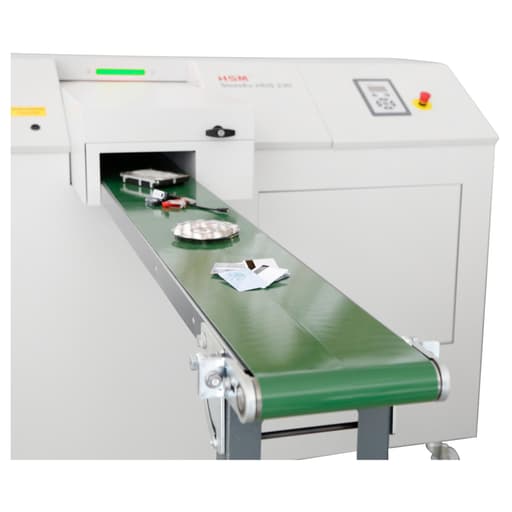 Alimentation en matériaux par bande transporteuse HSM - Alimentation en matériaux par bande transporteuse pour destructeurs de disques durs HSM HDS 230 StoreEx
