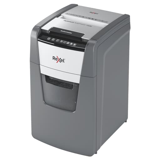 Destructeur de documents très confidentiels P5 Coupe croisée Insertion papier automatique Optimum Autofeed+ 130M 2 x 15 mm avec insertion papier automatique REXEL — Base