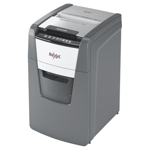 Destructeur de documents très confidentiels P5 Coupe croisée Insertion papier automatique Optimum Autofeed+ 150M 2 x 15 mm avec insertion papier automatique REXEL — Base