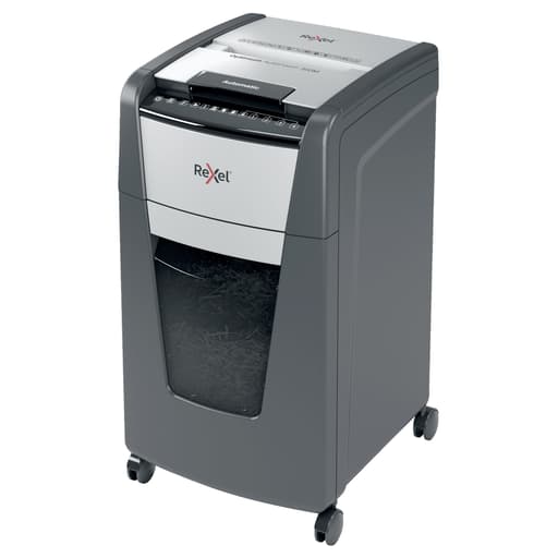 Destructeur de documents très confidentiels P5 Coupe croisée Insertion papier automatique Optimum Autofeed+ 300M 2 x 15 mm avec insertion papier automatique REXEL — Base