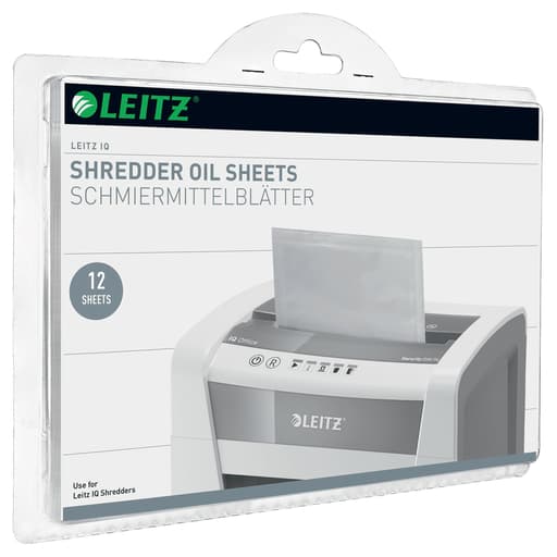 Lot de 12 feuilles de lubrification Pour les destructeurs de documents LEITZ