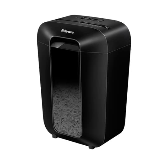 Destructeur de documents confidentiels P4 Coupe croisée Powershred LX70 4 x 40 mm Noir FELLOWES - Destructeur Fellowes Powershred LX70 noir vu de trois quarts